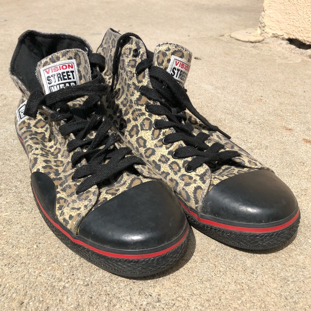 RARE Vision Streetwear Leopard Shoes Sz.13 US